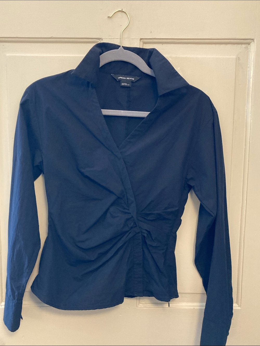 Urban Revivo Black Long Sleeve Ruched top, Size XS